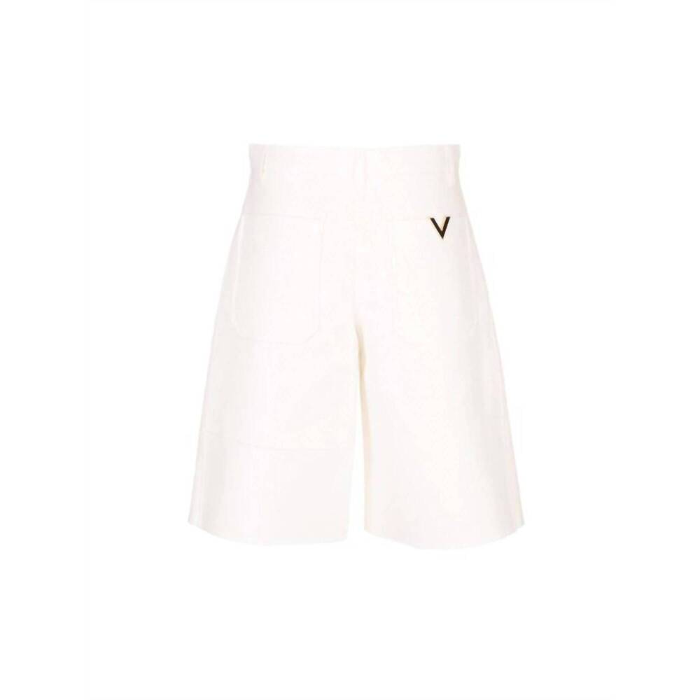 NEW VALENTINO women's wide leg bermuda shorts in white - Picture 2 of 3